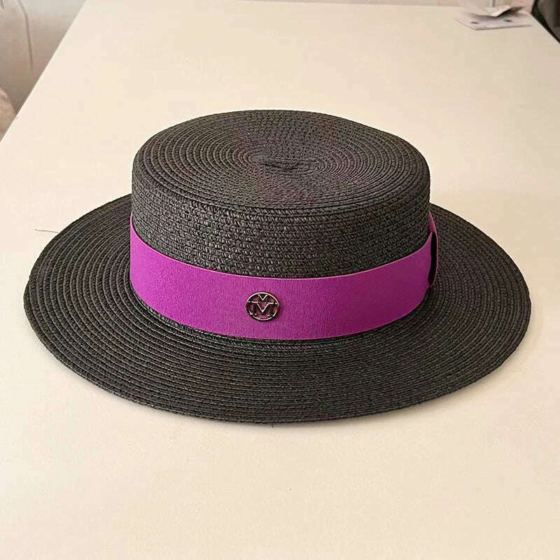 KIMLUD, Summer Hats for Women Casual Wide Brim Straw Hat Vacation Seaside Panama Beach Hats Women Fedora Hat Chapeu Feminino, 19, KIMLUD APPAREL - Womens Clothes