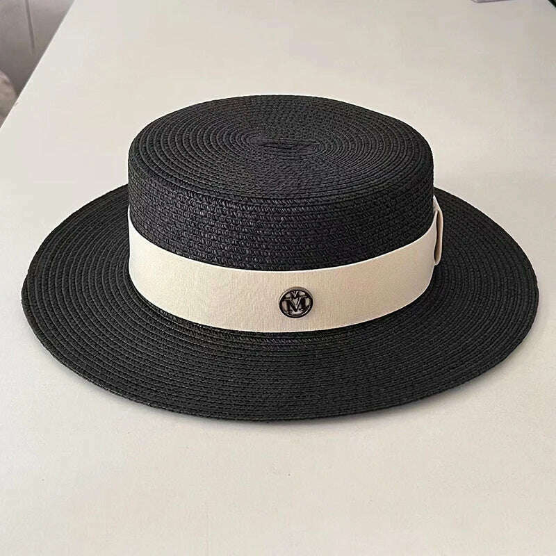 KIMLUD, Summer Hats for Women Casual Wide Brim Straw Hat Vacation Seaside Panama Beach Hats Women Fedora Hat Chapeu Feminino, 13, KIMLUD APPAREL - Womens Clothes