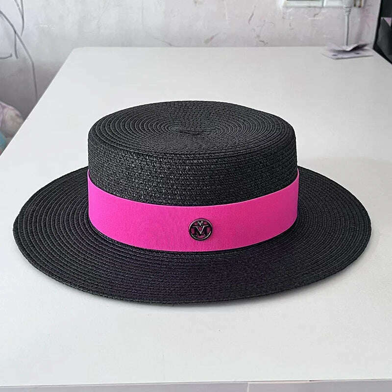 KIMLUD, Summer Hats for Women Casual Wide Brim Straw Hat Vacation Seaside Panama Beach Hats Women Fedora Hat Chapeu Feminino, 18, KIMLUD Womens Clothes