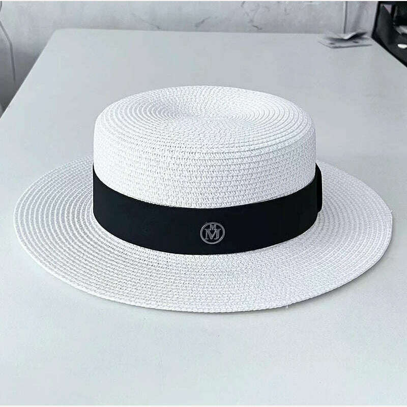 Summer Hats for Women Casual Wide Brim Straw Hat Vacation Seaside Panama Beach Hats Women Fedora Hat Chapeu Feminino, 6, KIMLUD Women's Clothes