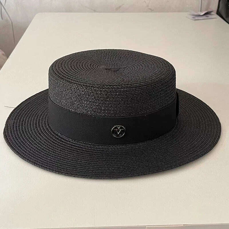 KIMLUD, Summer Hats for Women Casual Wide Brim Straw Hat Vacation Seaside Panama Beach Hats Women Fedora Hat Chapeu Feminino, 10, KIMLUD Womens Clothes