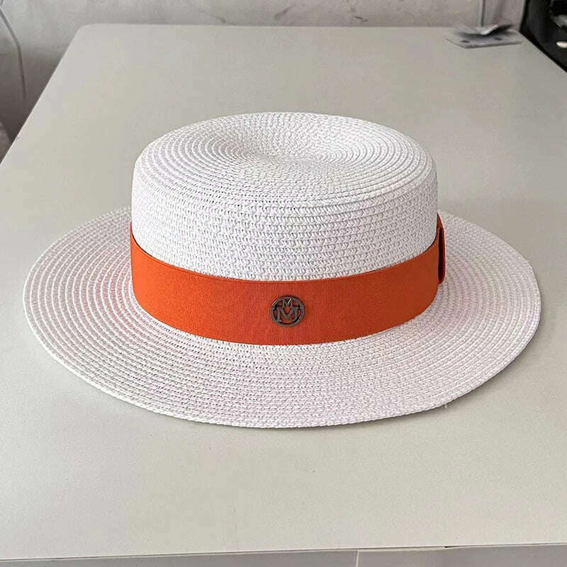 KIMLUD, Summer Hats for Women Casual Wide Brim Straw Hat Vacation Seaside Panama Beach Hats Women Fedora Hat Chapeu Feminino, 1, KIMLUD APPAREL - Womens Clothes