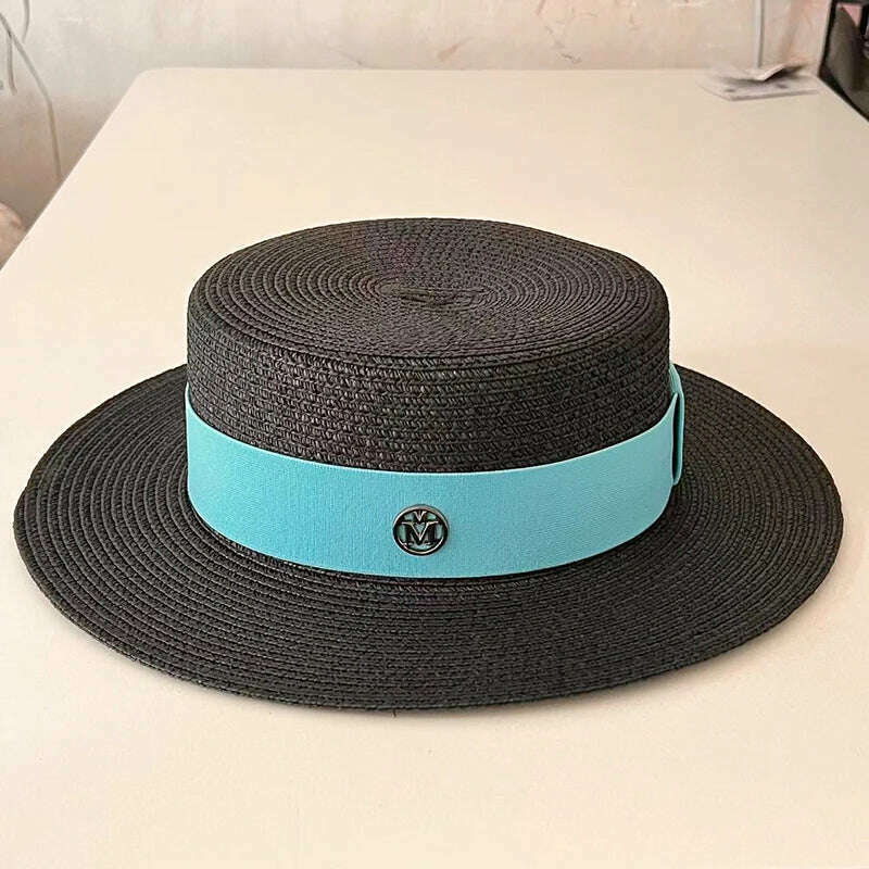 KIMLUD, Summer Hats for Women Casual Wide Brim Straw Hat Vacation Seaside Panama Beach Hats Women Fedora Hat Chapeu Feminino, 17, KIMLUD Womens Clothes