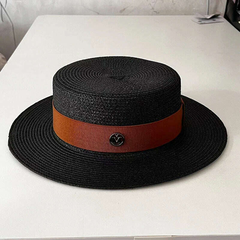 KIMLUD, Summer Hats for Women Casual Wide Brim Straw Hat Vacation Seaside Panama Beach Hats Women Fedora Hat Chapeu Feminino, 14, KIMLUD APPAREL - Womens Clothes