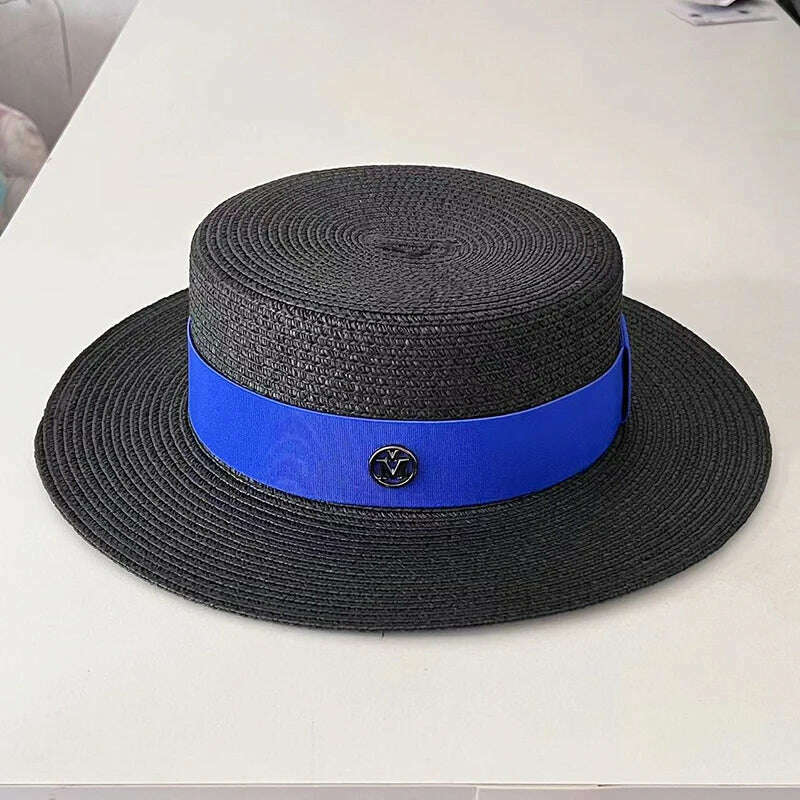 KIMLUD, Summer Hats for Women Casual Wide Brim Straw Hat Vacation Seaside Panama Beach Hats Women Fedora Hat Chapeu Feminino, 15, KIMLUD APPAREL - Womens Clothes