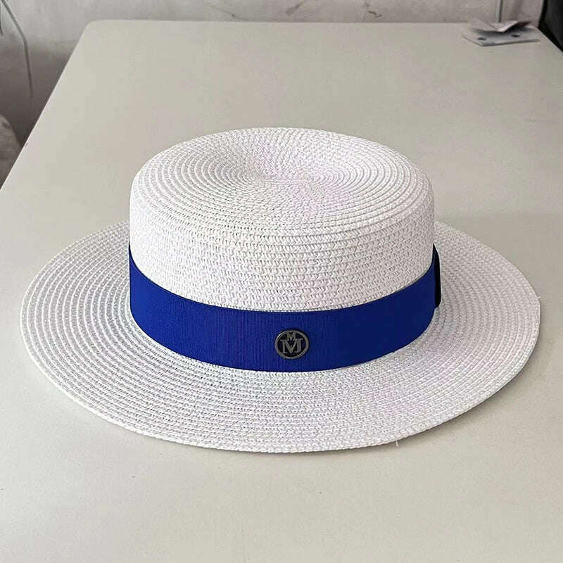 KIMLUD, Summer Hats for Women Casual Wide Brim Straw Hat Vacation Seaside Panama Beach Hats Women Fedora Hat Chapeu Feminino, 7, KIMLUD Womens Clothes