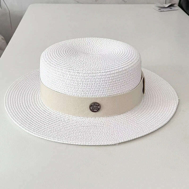 KIMLUD, Summer Hats for Women Casual Wide Brim Straw Hat Vacation Seaside Panama Beach Hats Women Fedora Hat Chapeu Feminino, 3, KIMLUD Womens Clothes