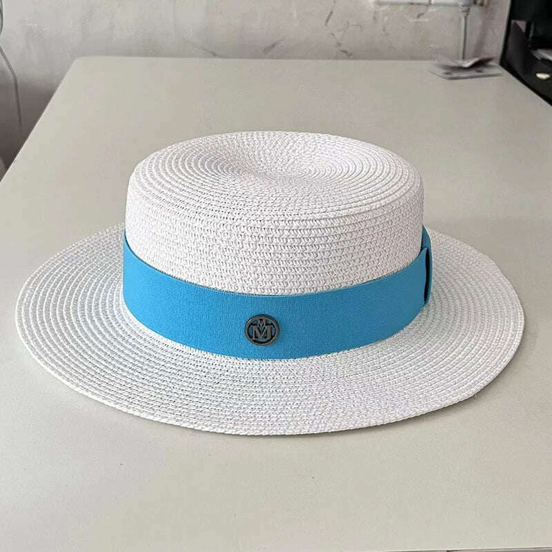 KIMLUD, Summer Hats for Women Casual Wide Brim Straw Hat Vacation Seaside Panama Beach Hats Women Fedora Hat Chapeu Feminino, 8, KIMLUD Womens Clothes