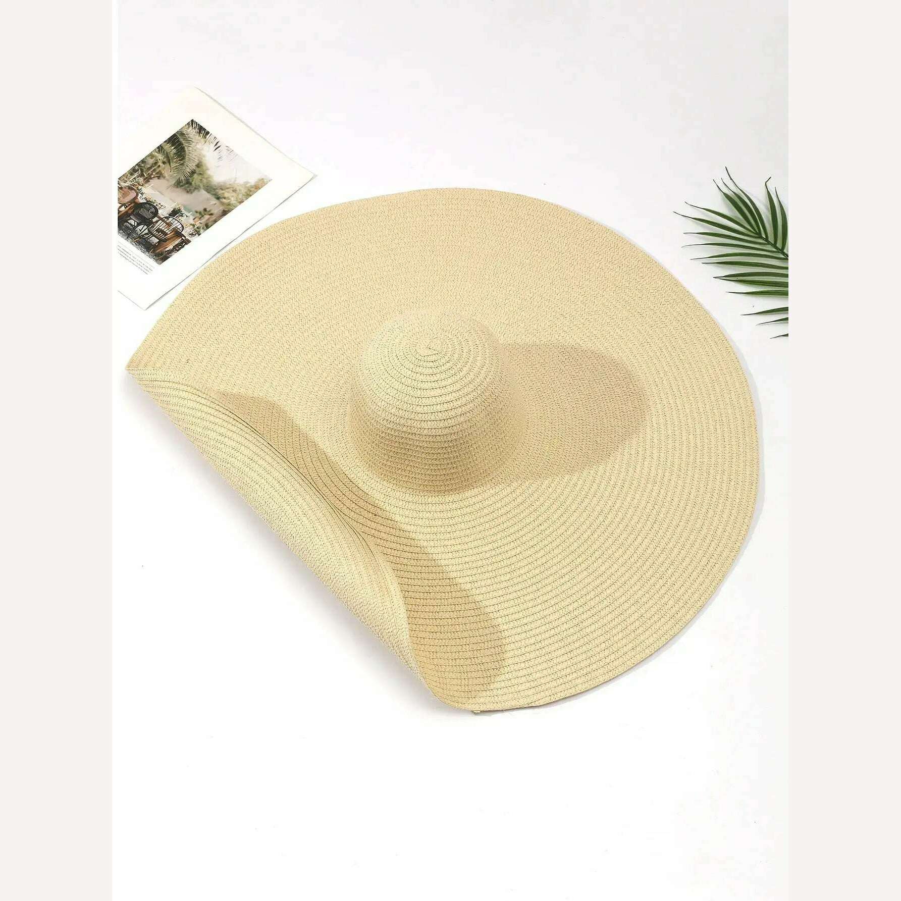 KIMLUD, Summer Large Wide Brim Foldable Sun Hats for Women Oversized Sun Shade Hat Travel Straw Hat Lady UV Protection Beach Hat, KIMLUD Womens Clothes