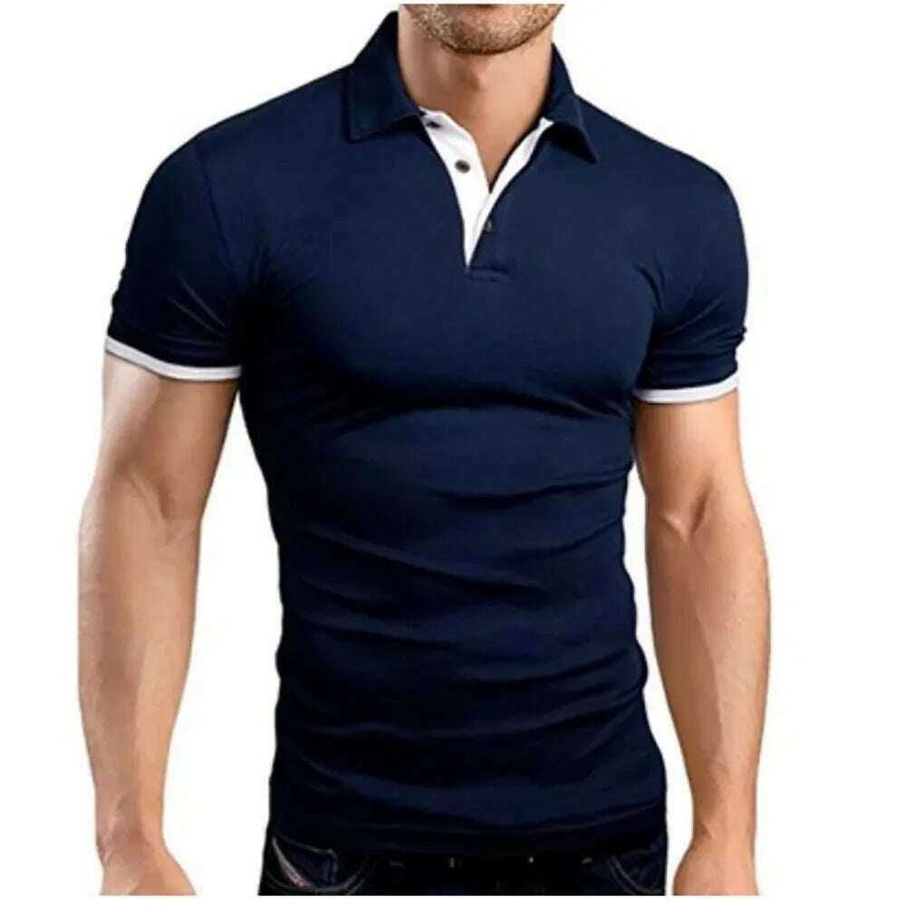 KIMLUD, Summer New Men's Collar Hollow Short-sleeved Polo Shirt Breathable Business Fashion T-Shirt Male Brand Clothes, KIMLUD Womens Clothes