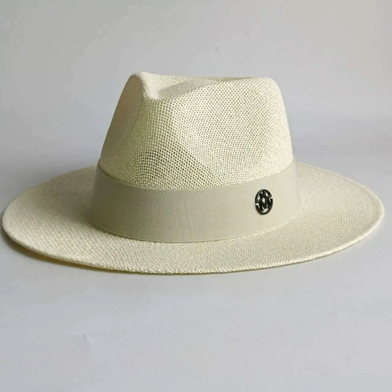 Summer straw hat French elegant seaside travel sun hat bow ribbon flat top large brim straw hat  hats for women
