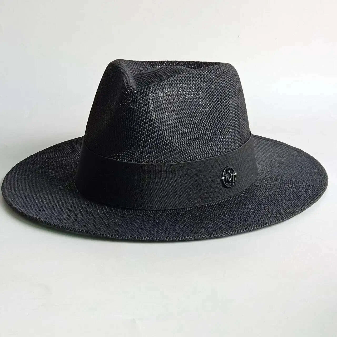 Summer straw hat French elegant seaside travel sun hat bow ribbon flat top large brim straw hat  hats for women