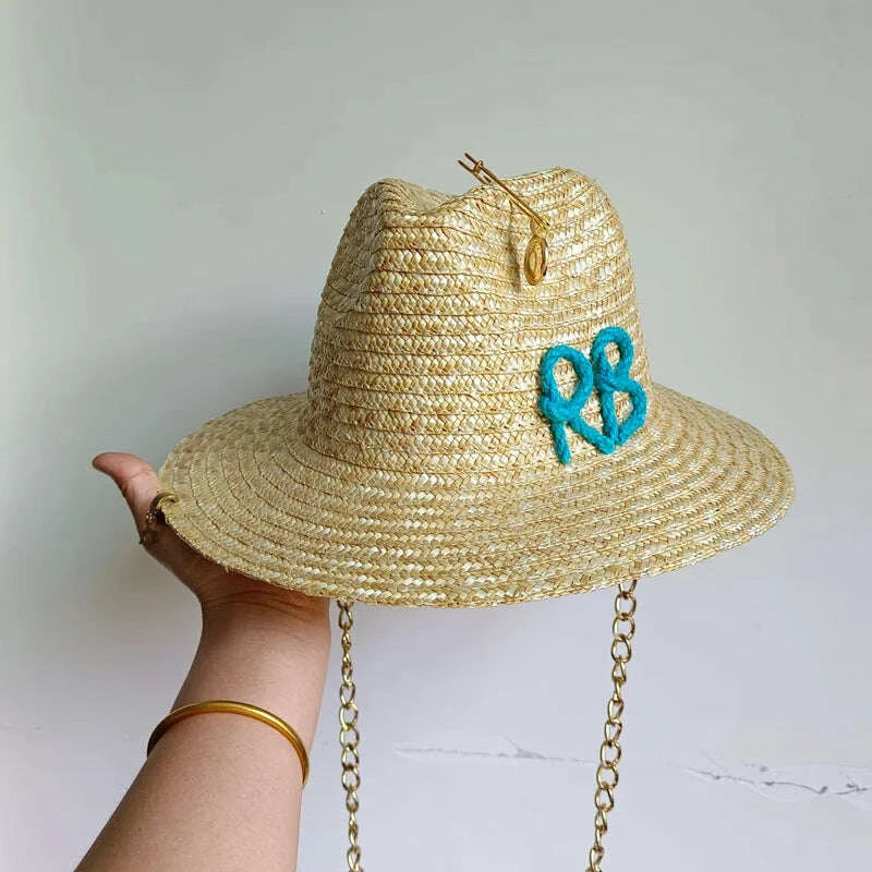 Summer straw hat French elegant seaside travel sun hat bow ribbon flat top large brim straw hat  hats for women