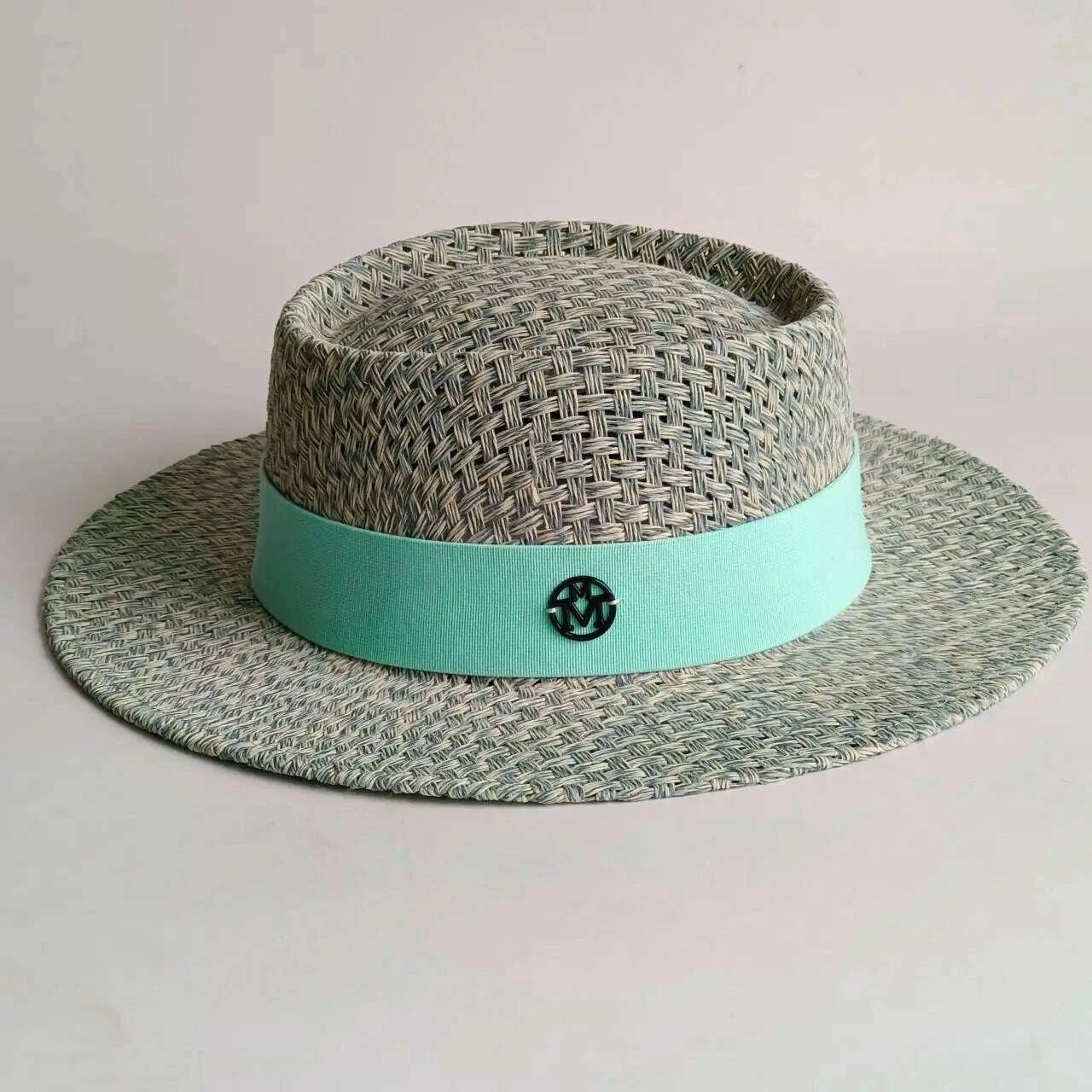 Summer straw hat French elegant seaside travel sun hat bow ribbon flat top large brim straw hat  hats for women