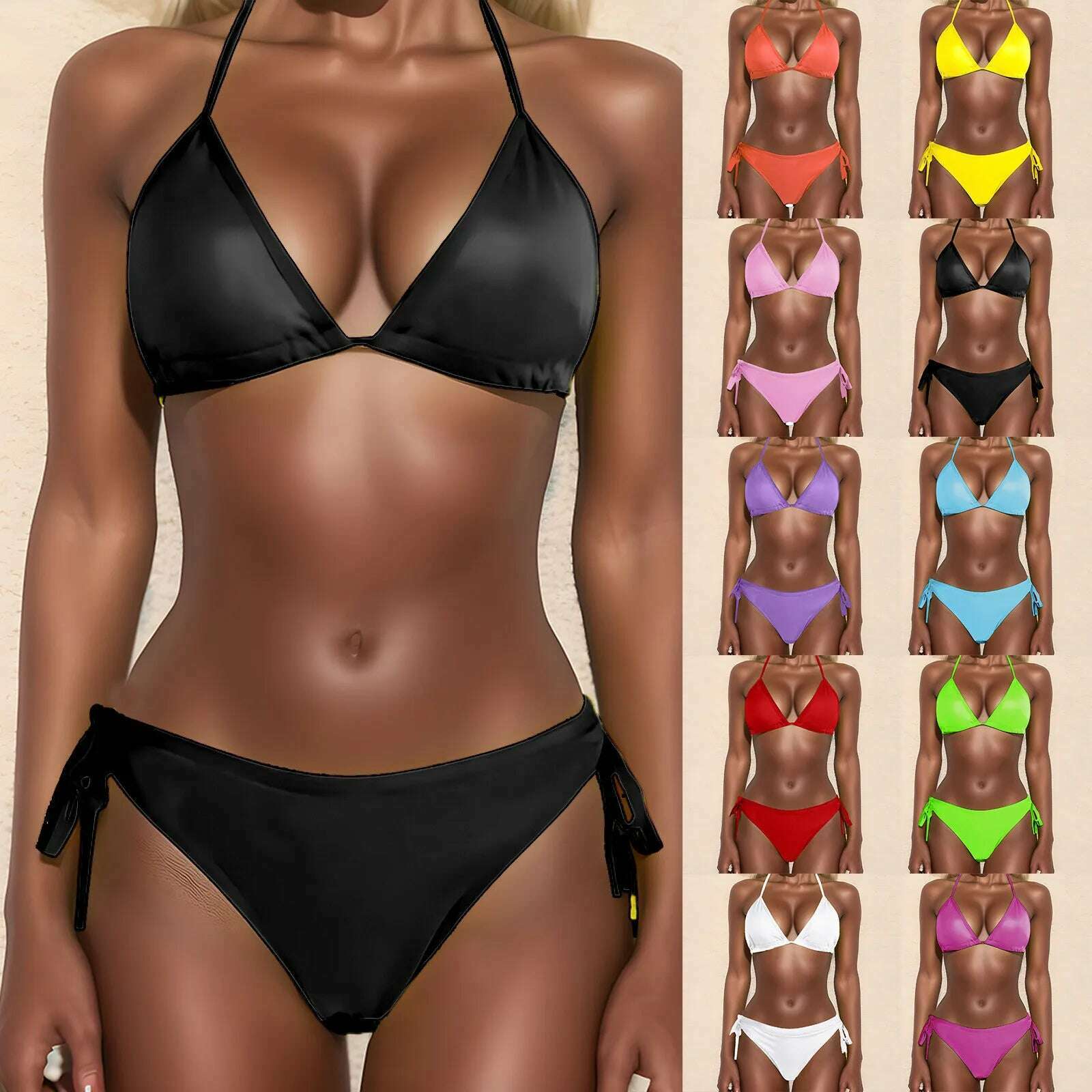 KIMLUD, Summer Swimwear Up Swimsuit Two Size Women Push Beachwear Bikini Plus Piece Sets Swimwears Tankinis Set купальник женский, KIMLUD Womens Clothes