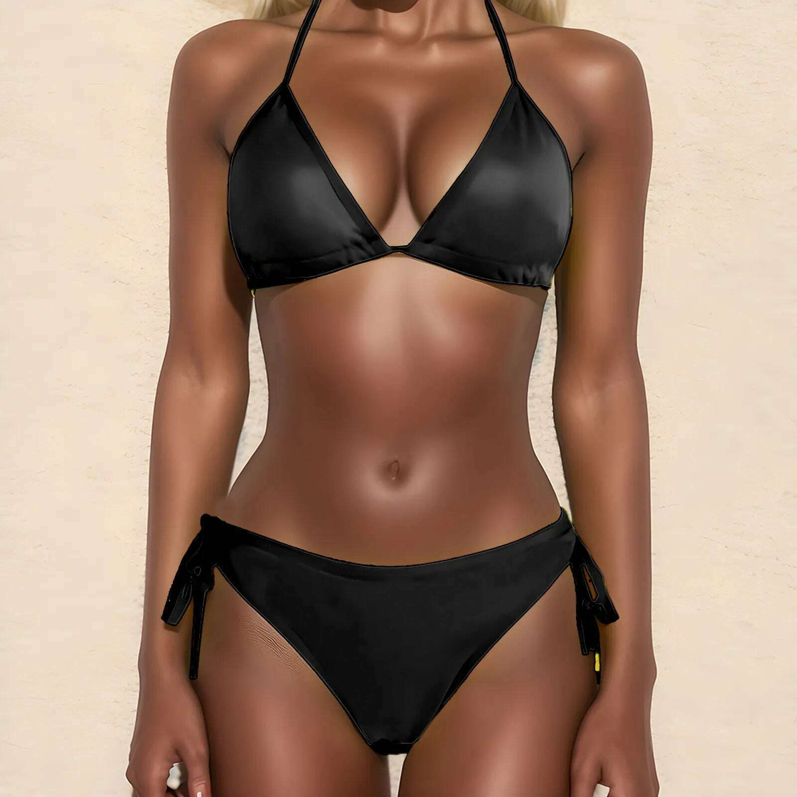 KIMLUD, Summer Swimwear Up Swimsuit Two Size Women Push Beachwear Bikini Plus Piece Sets Swimwears Tankinis Set купальник женский, Black / M / United States, KIMLUD Womens Clothes