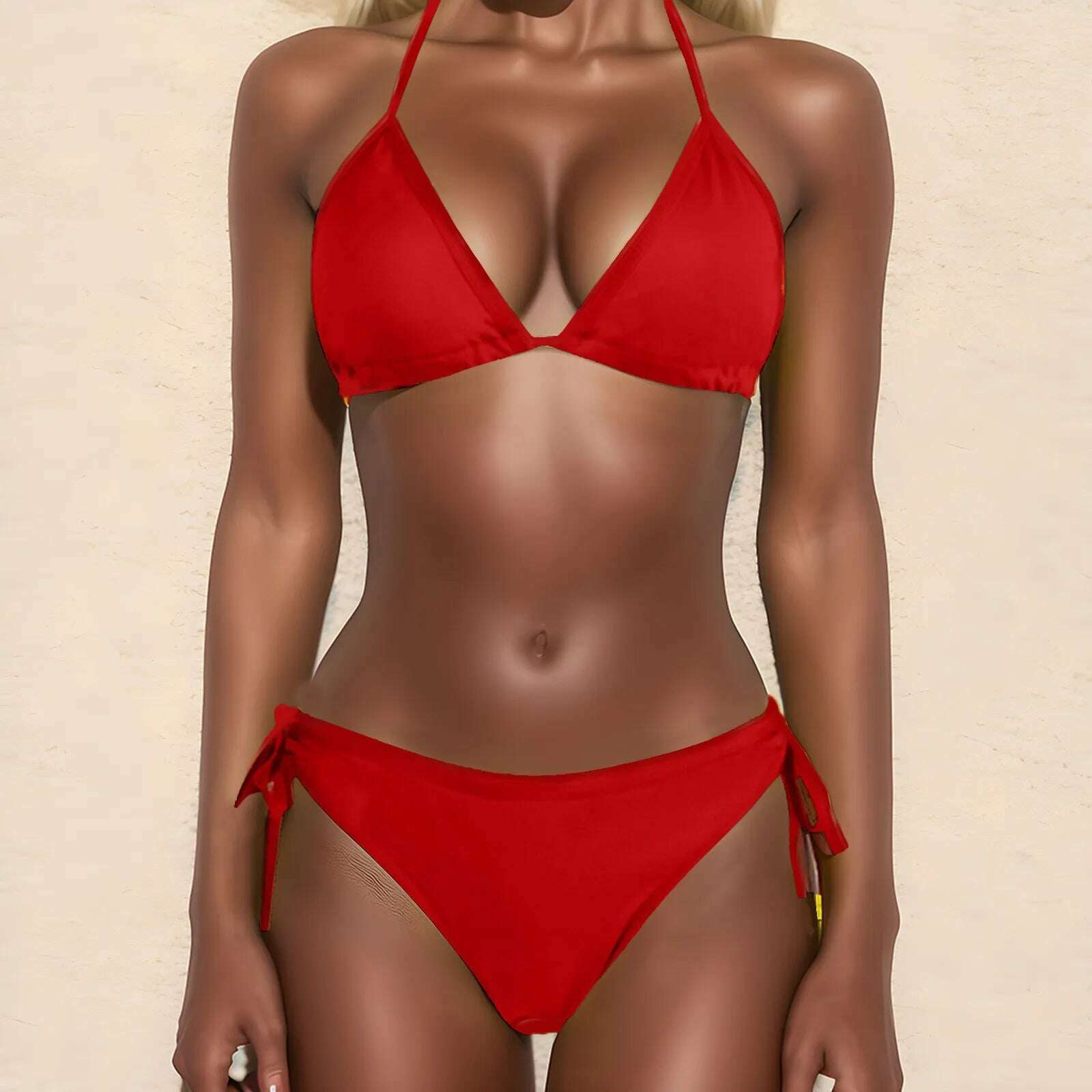 KIMLUD, Summer Swimwear Up Swimsuit Two Size Women Push Beachwear Bikini Plus Piece Sets Swimwears Tankinis Set купальник женский, Red / L / CN, KIMLUD APPAREL - Womens Clothes