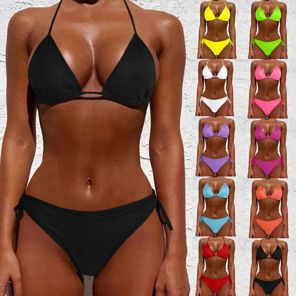 KIMLUD, Summer Swimwear Up Swimsuit Two Size Women Push Beachwear Bikini Plus Piece Sets Swimwears Tankinis Set купальник женский, KIMLUD Womens Clothes