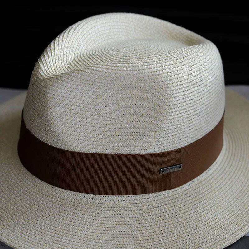 Summer Women Straw Hats Sun Visor Cap Leisure Elegant Panama Hat For Men Gentleman Formal Hat Manattend Party Quality Hat Gifts - KIMLUD