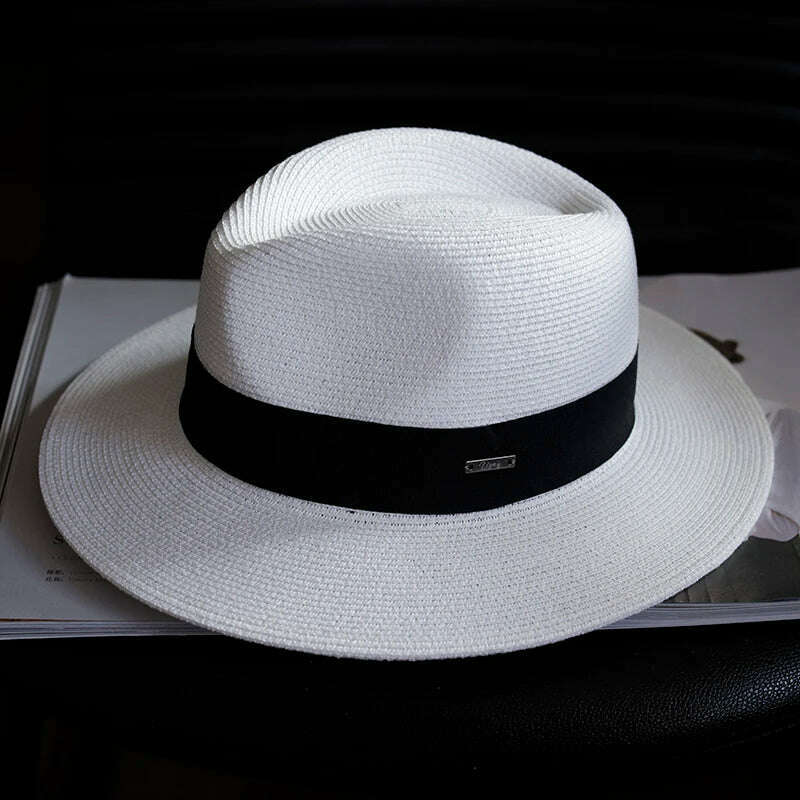 Summer Women Straw Hats Sun Visor Cap Leisure Elegant Panama Hat For Men Gentleman Formal Hat Manattend Party Quality Hat Gifts - KIMLUD