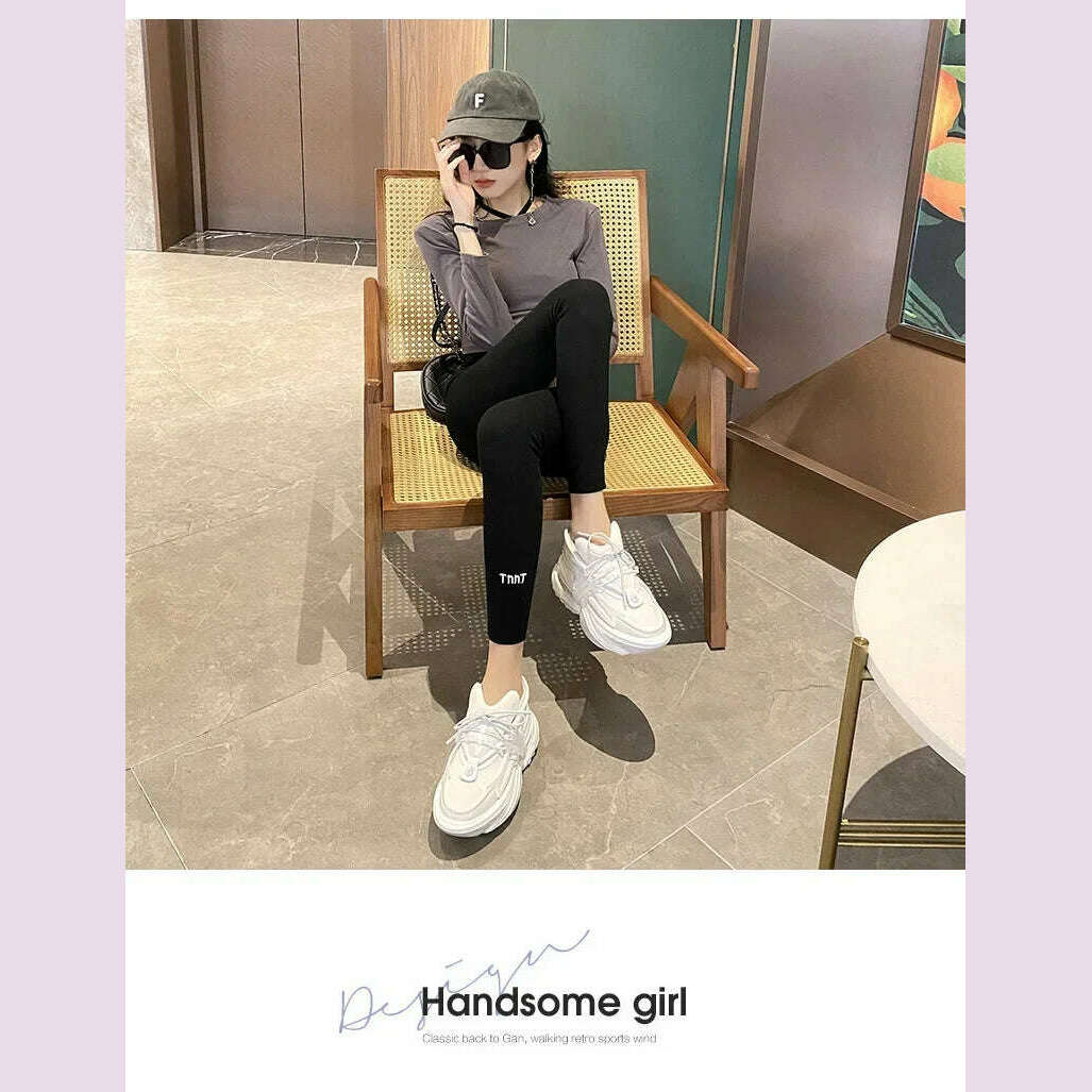 KIMLUD, Summer Women's Shoes White Shoes On Platform Ladies Woman Vulcanize Casual Breathable Sneaker Black Chunky Sneakers Spring, KIMLUD Womens Clothes