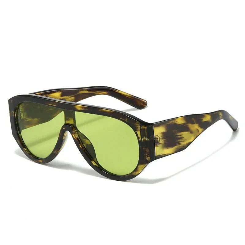 Sunglasses Oversized Pilot Polycarbonate - Red Green | KIMLUD