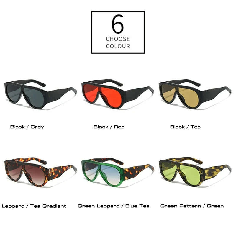 Sunglasses Oversized Pilot Polycarbonate - Red Green | KIMLUD
