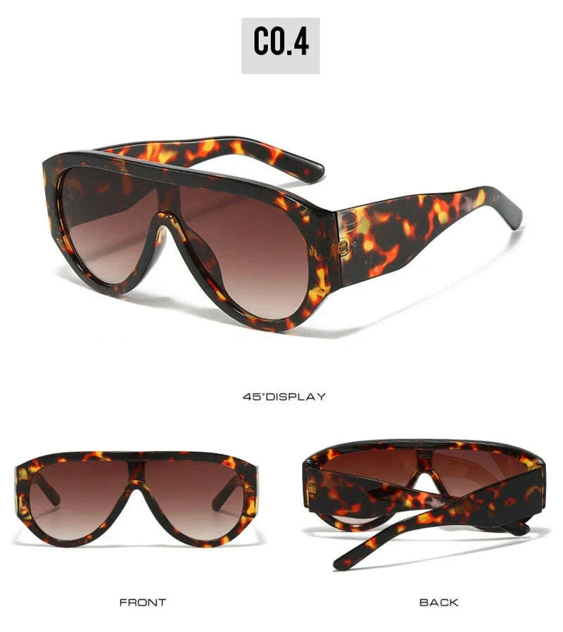 Sunglasses Oversized Pilot Polycarbonate - Red Green | KIMLUD