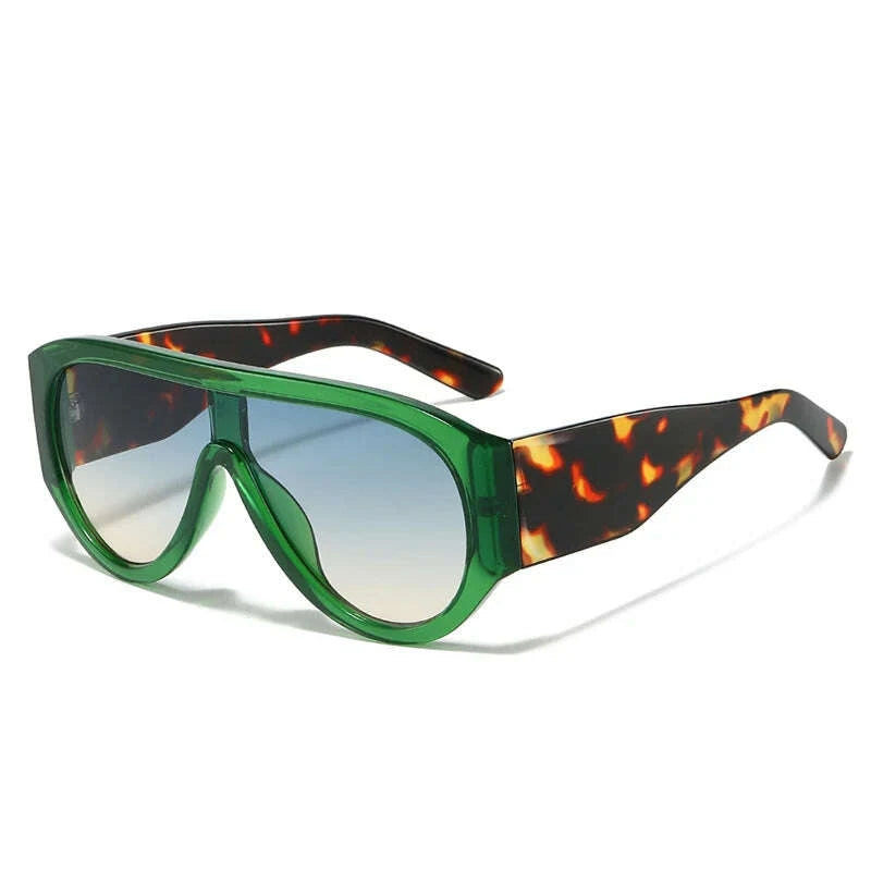 Sunglasses Oversized Pilot Polycarbonate - Red Green | KIMLUD