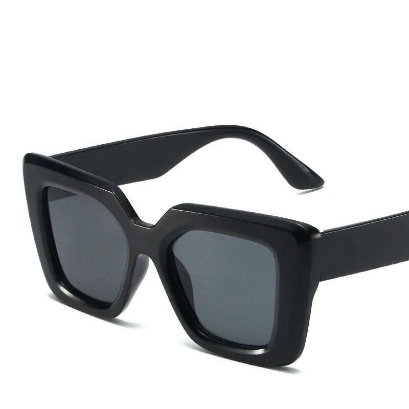 Sunglasses Oversized Square Frame Plastic Black | KIMLUD