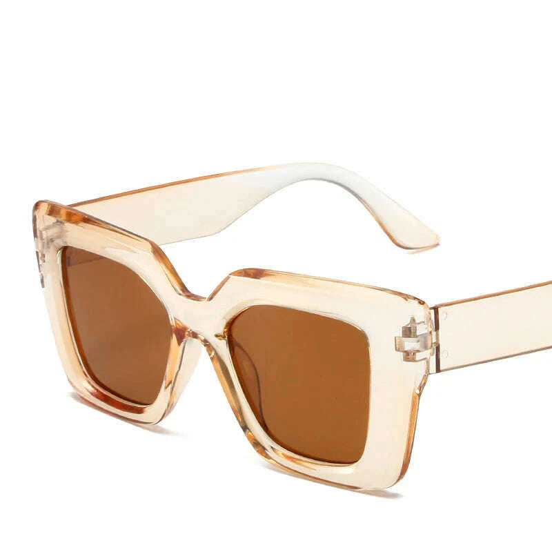 Sunglasses Oversized Square Frame Plastic Black | KIMLUD