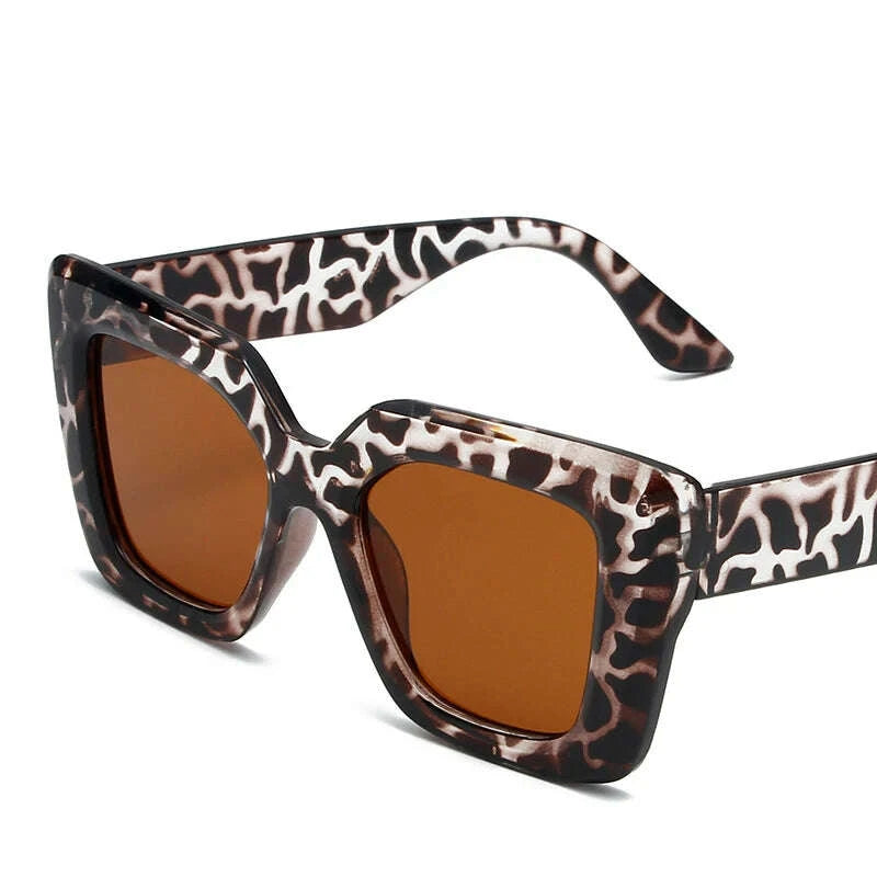 Sunglasses Oversized Square Frame Plastic Black | KIMLUD