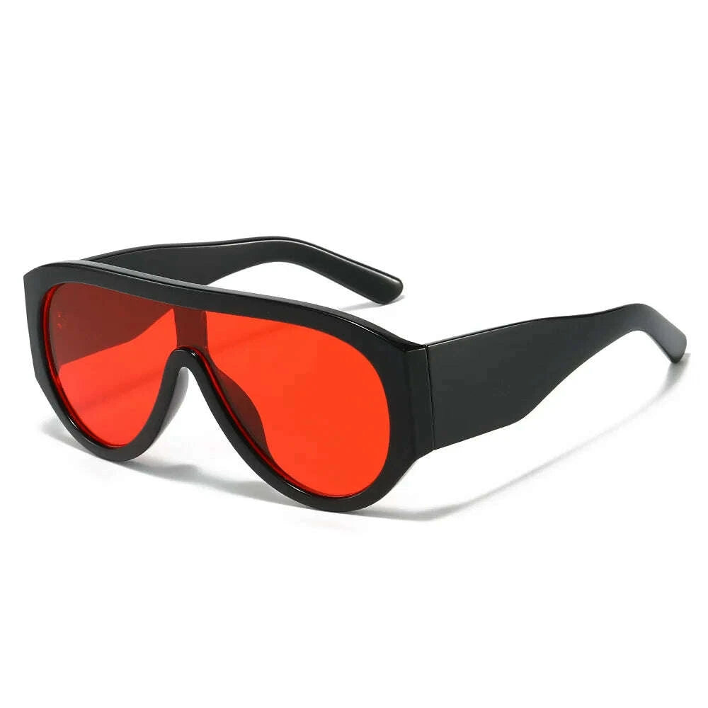 Sunglasses Retro Big Frame Oval Plastic Leopard Print | KIMLUD