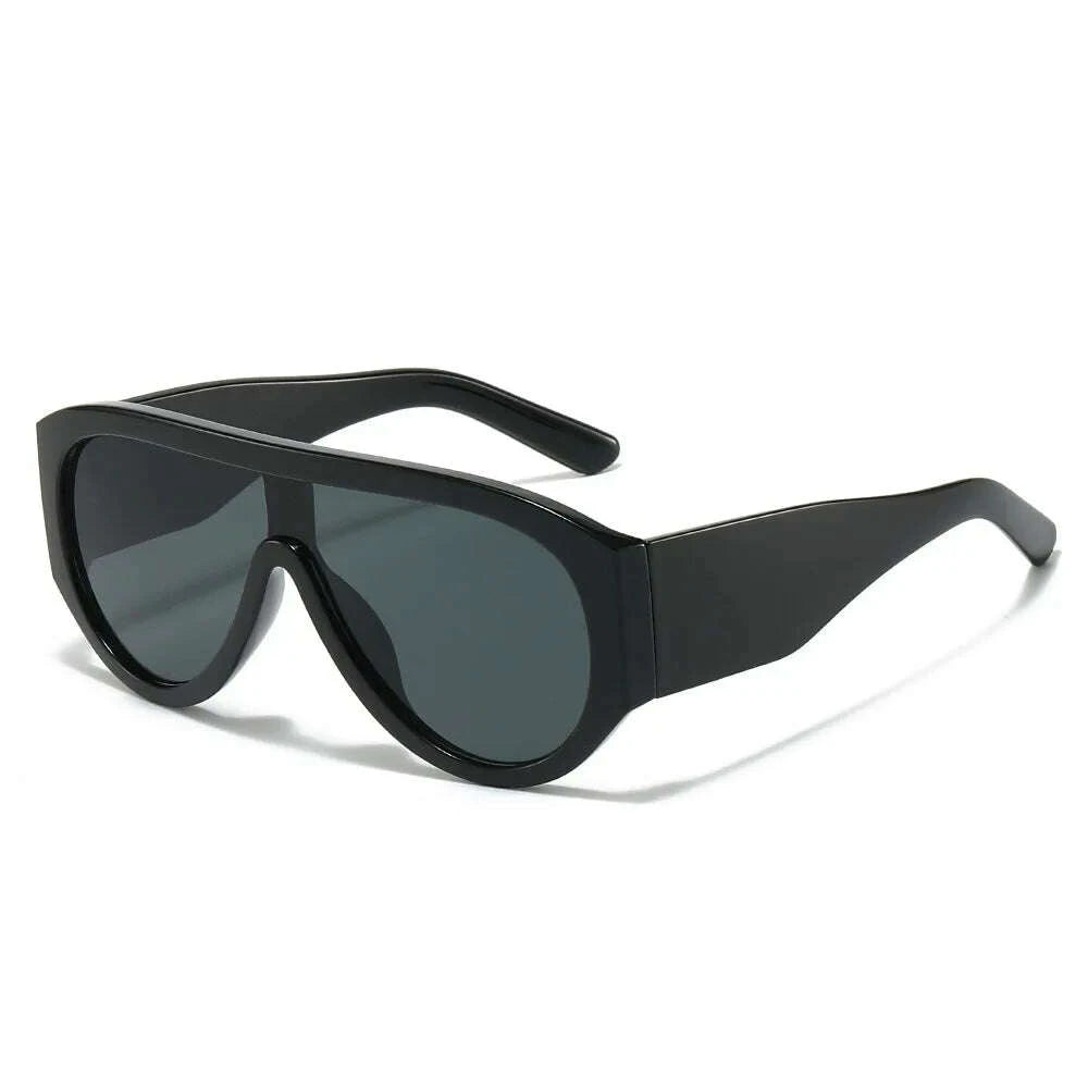 Sunglasses Retro Big Frame Oval Plastic Leopard Print | KIMLUD