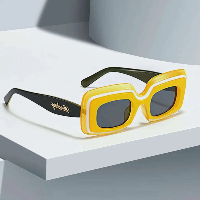 Sunglasses Unisex Oversized Square Shades Polycarbonate Black | KIMLUD