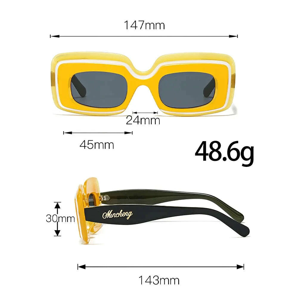 Sunglasses Unisex Oversized Square Shades Polycarbonate Black | KIMLUD