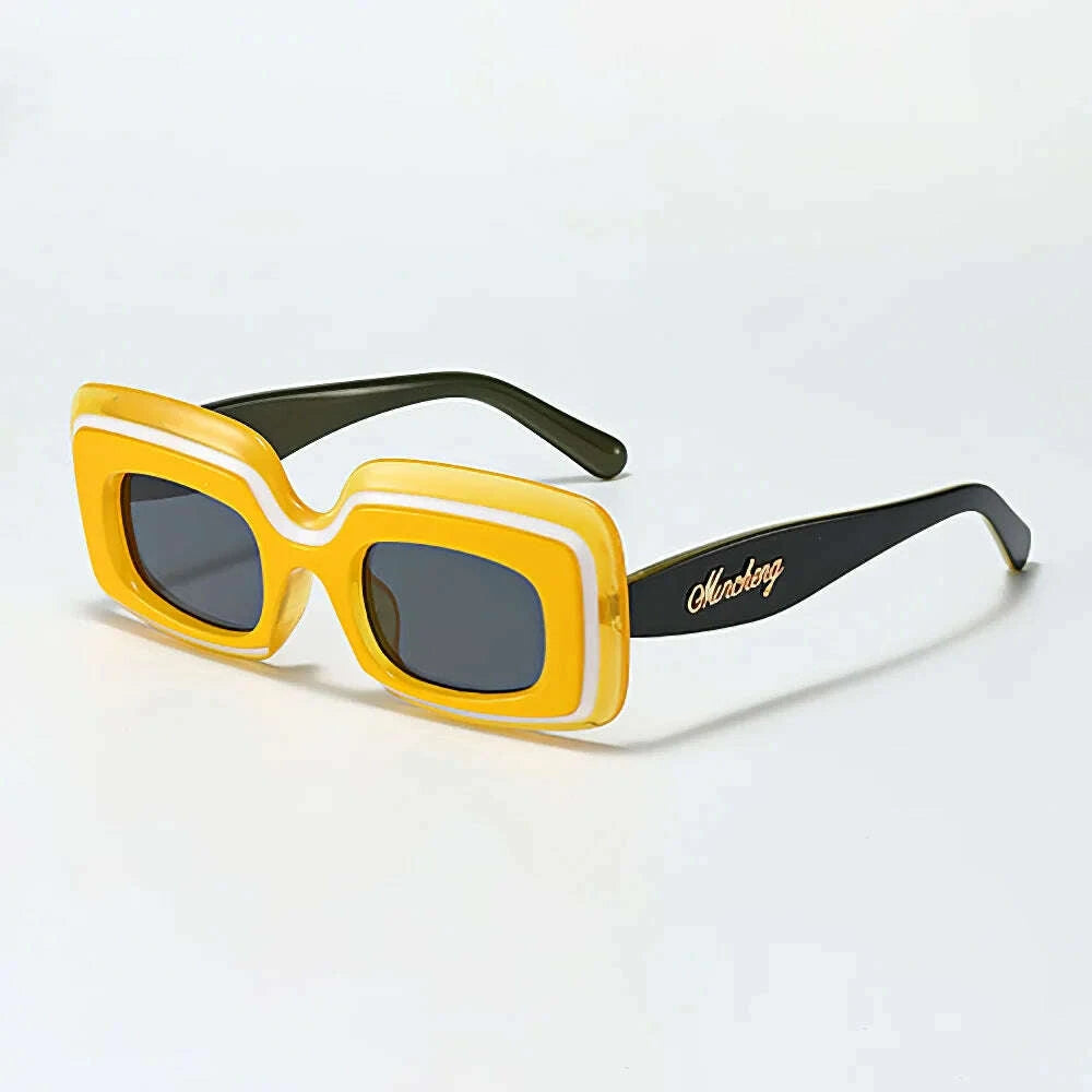 Sunglasses Unisex Oversized Square Shades Polycarbonate Black | KIMLUD