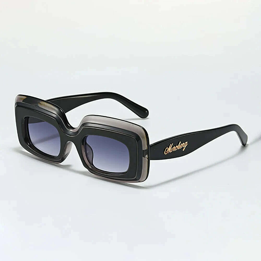 Sunglasses Unisex Oversized Square Shades Polycarbonate Black | KIMLUD