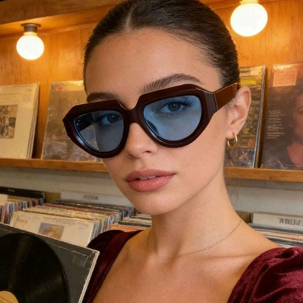 Sunglasses Vintage Square Retro Plastic Black | KIMLUD