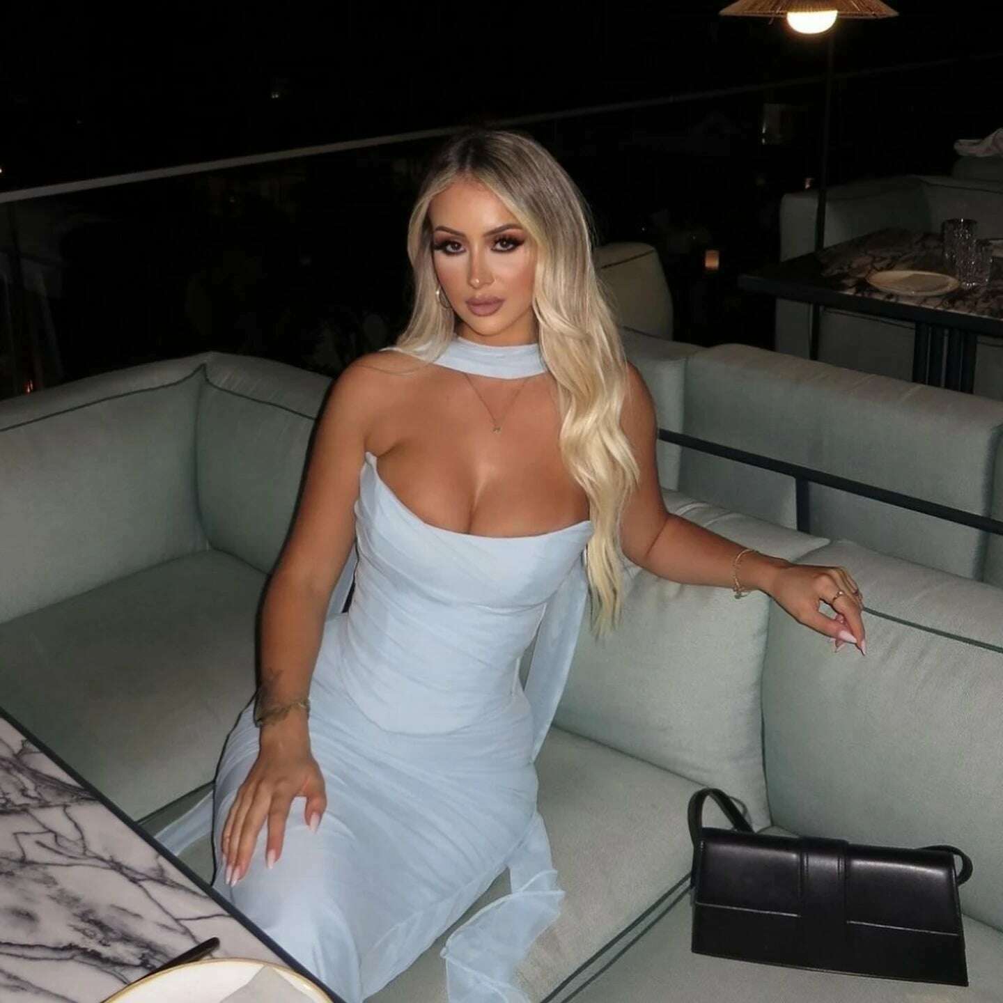Suninheart Elegant Women 2 Piece Dress Set 2023 Maxi Wedding Guest Dress Lace Up Crop Top and Maxi Skirt Set Formal Event Dress - KIMLUD