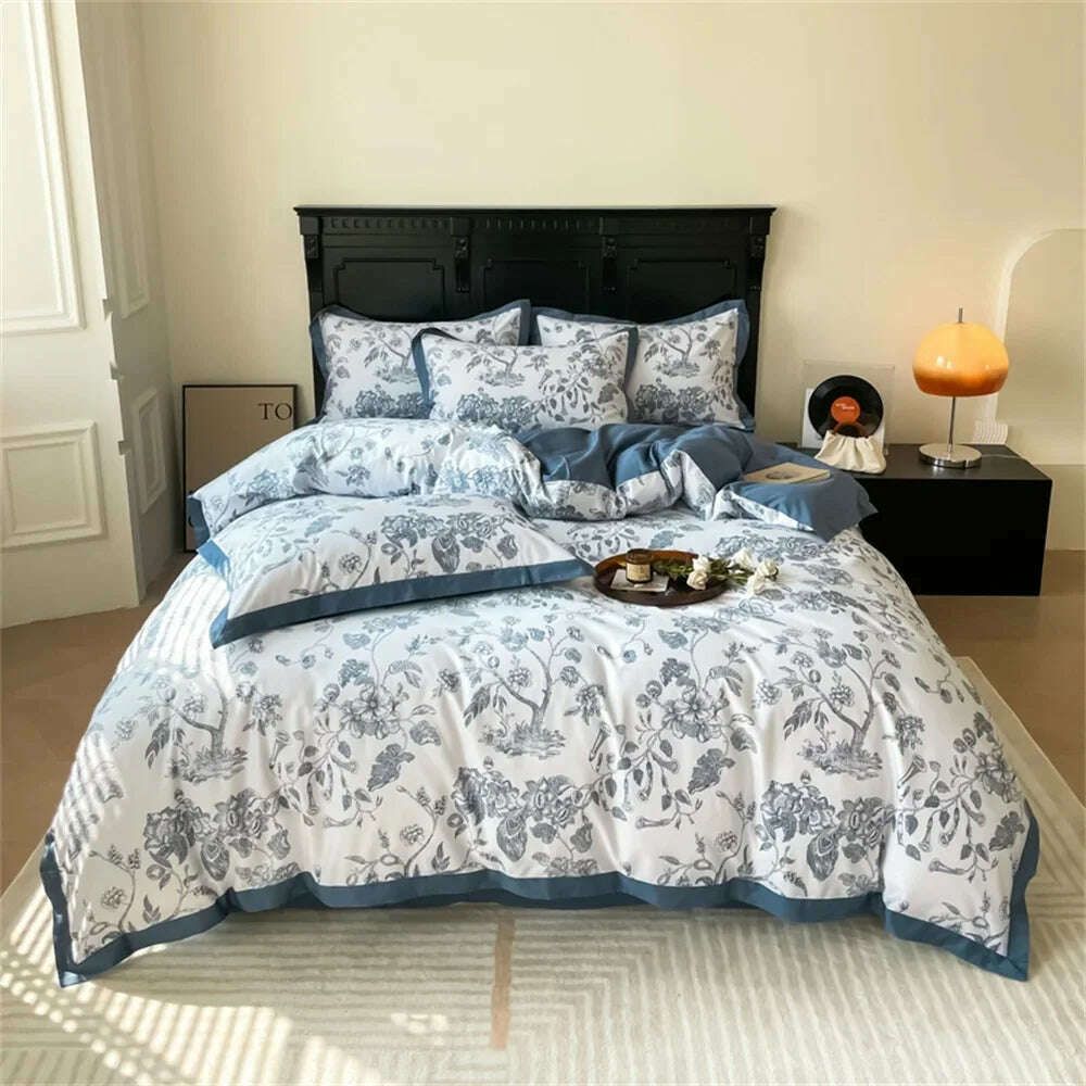 Svetanya Yellow Lemon Fruit Fresh Bedding Set Satin Egyptian Cotton Duvet Cover Set Queen King Size Linens Pillowcases - KIMLUD