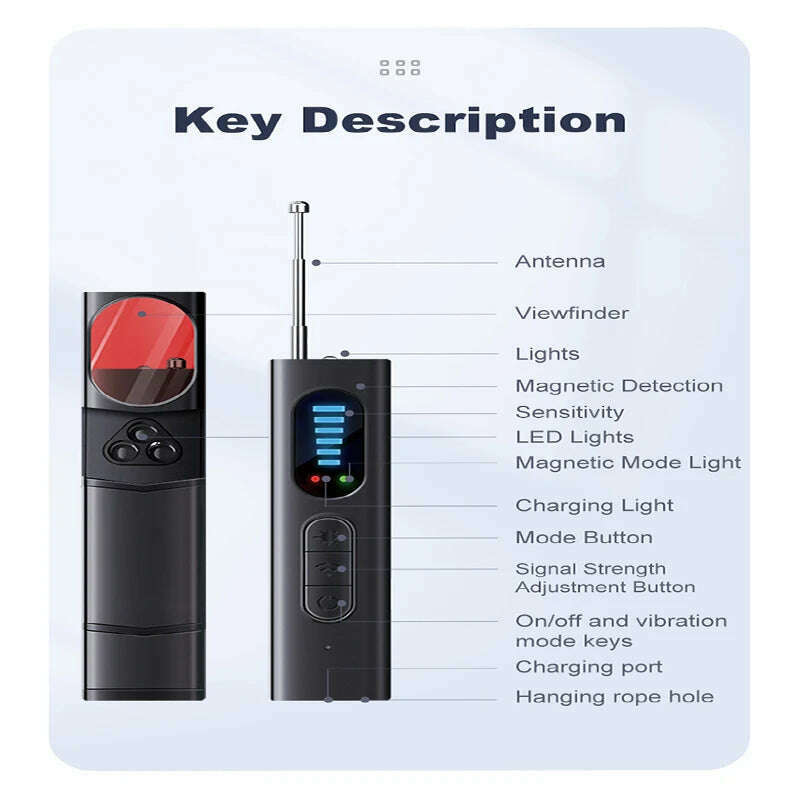 KIMLUD, T15 Camera Detector Wireless Signal Infrared Scanner Anti-location Detector Professional GPS Search Devices Security Protection, KIMLUD Womens Clothes