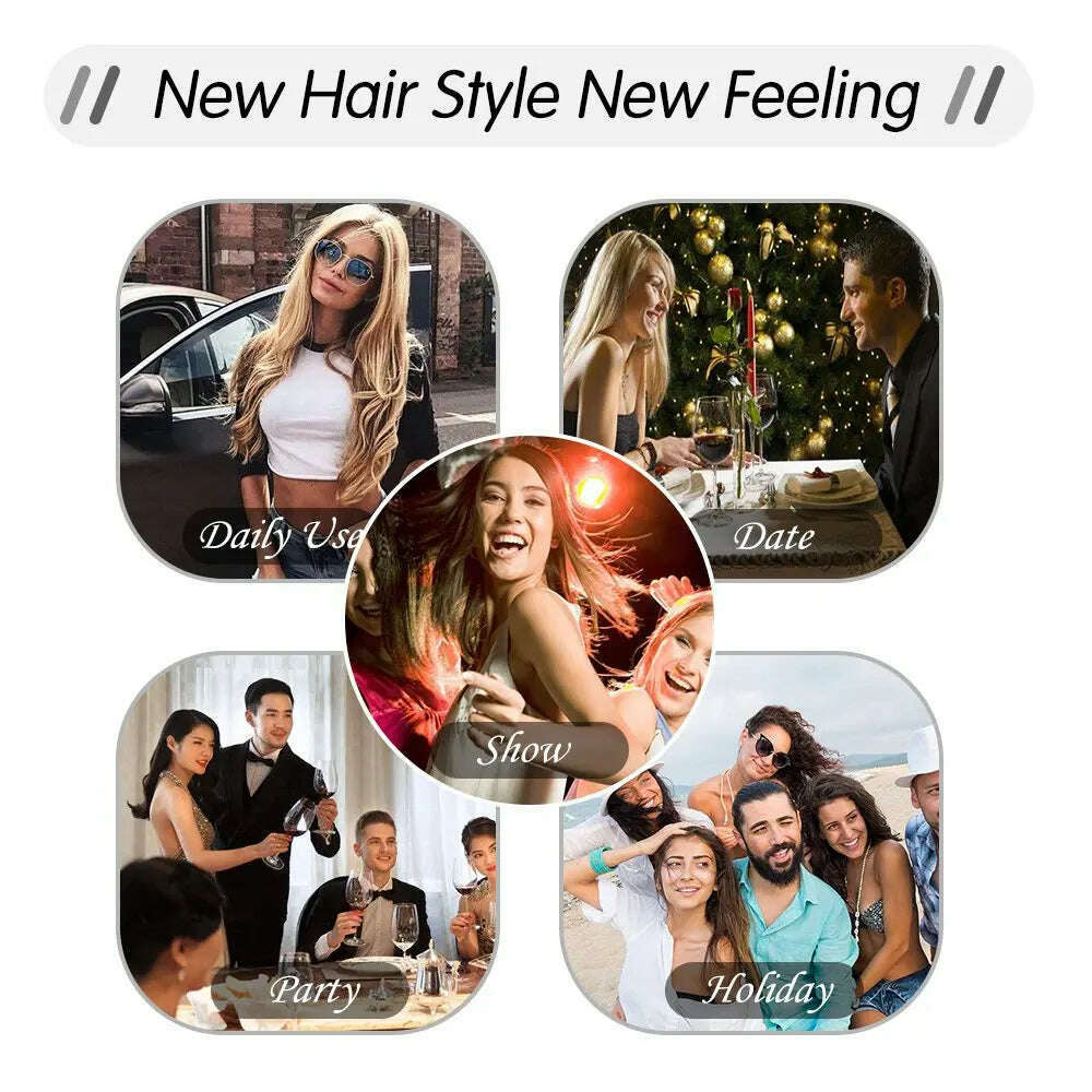 KIMLUD, Tape in Human Hair Extensions 20pcs Tape Hair Extensions 100% Human Remy European Straight Adhensive Tape on Hair, KIMLUD Womens Clothes