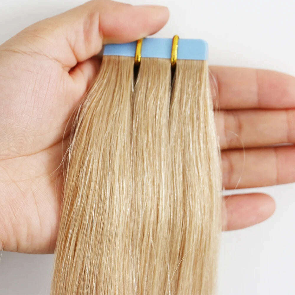 KIMLUD, Tape in Human Hair Extensions 20pcs Tape Hair Extensions 100% Human Remy European Straight Adhensive Tape on Hair, #16 / 20pcs / >=35% | 24inches, KIMLUD APPAREL - Womens Clothes