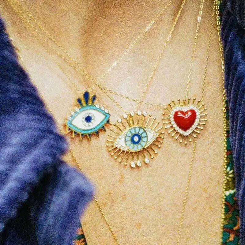 KIMLUD, Tarot Evil Blue Eye Designer Cute Designer Red Heart Love Diy Necklace Earrings Bracelet Dangle Pendant Charms Phone Nail Resin, KIMLUD Women's Clothes