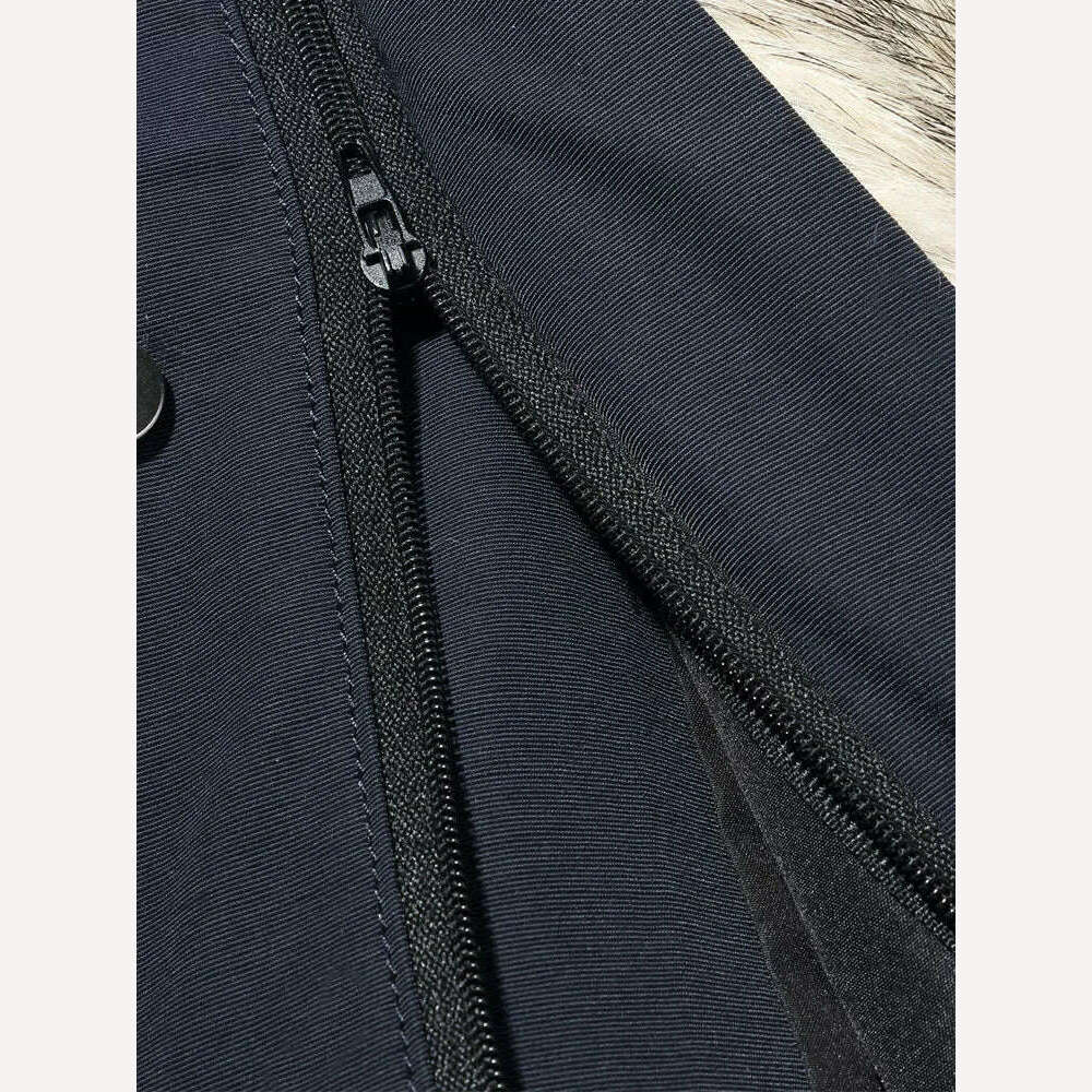 KIMLUD, Tcyeek Men's Sliver Fox Fur Collar Coat Winter Natural Wolf Fur Jacket Men Clothes Mid-length Real Fur Parka Menteau Homme Luxe, KIMLUD Womens Clothes