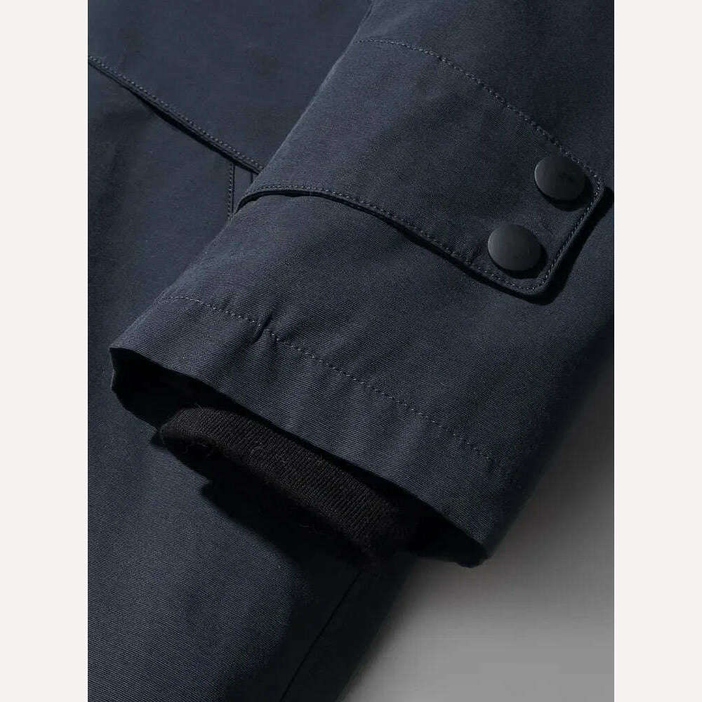 KIMLUD, Tcyeek Men's Sliver Fox Fur Collar Coat Winter Natural Wolf Fur Jacket Men Clothes Mid-length Real Fur Parka Menteau Homme Luxe, KIMLUD Womens Clothes