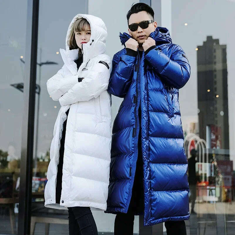 KIMLUD, Tcyeek Women's Down Jacket Hooded Thick Winter Coat Men Clothes 2020 Korean Warm Long Goose Down Jackets Fashion Outwear K-8893, KIMLUD Womens Clothes