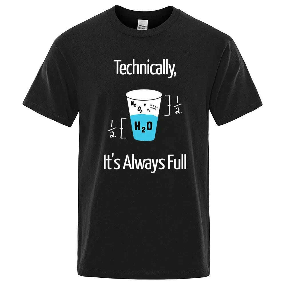 KIMLUD, Technically It'S Always Full Scientific Experiment T Shirts Men Fashion Cotton Shirt Loose Summer T Shirts Fashion Oversized Tee, Black / L, KIMLUD APPAREL - Womens Clothes
