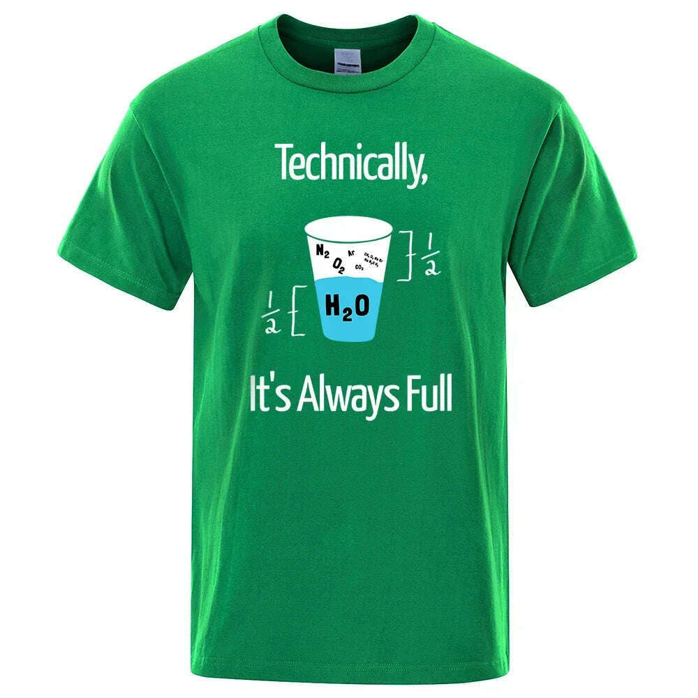 KIMLUD, Technically It'S Always Full Scientific Experiment T Shirts Men Fashion Cotton Shirt Loose Summer T Shirts Fashion Oversized Tee, green / XXL, KIMLUD APPAREL - Womens Clothes